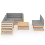 vidaXL Salon de jardin canapé extérieur avec coussins Bois massif