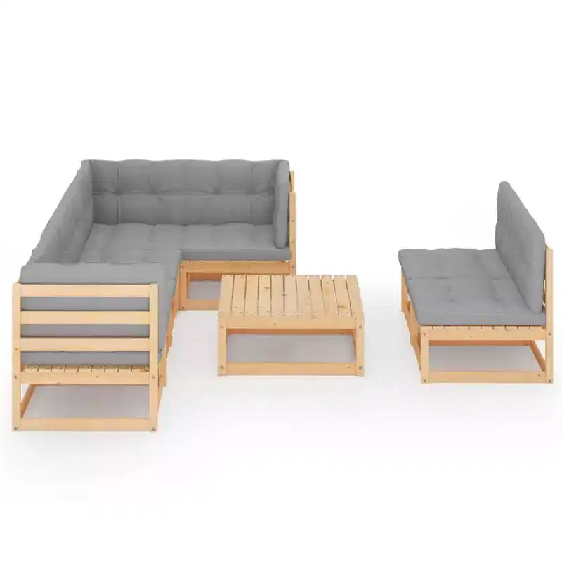 vidaXL Salon de jardin canapé extérieur avec coussins Bois massif