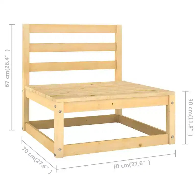 vidaXL Salon de jardin canapé extérieur avec coussins Bois massif