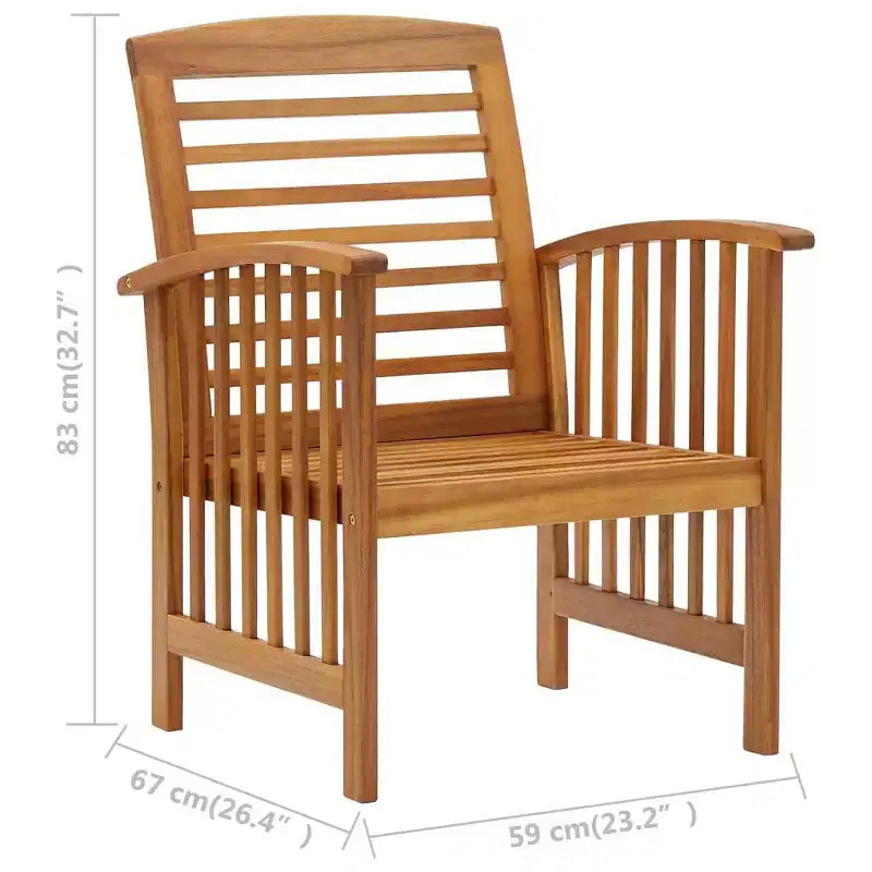 vidaXL Salon de jardin Bois naturel Bois d'acacia massif Standard Durable