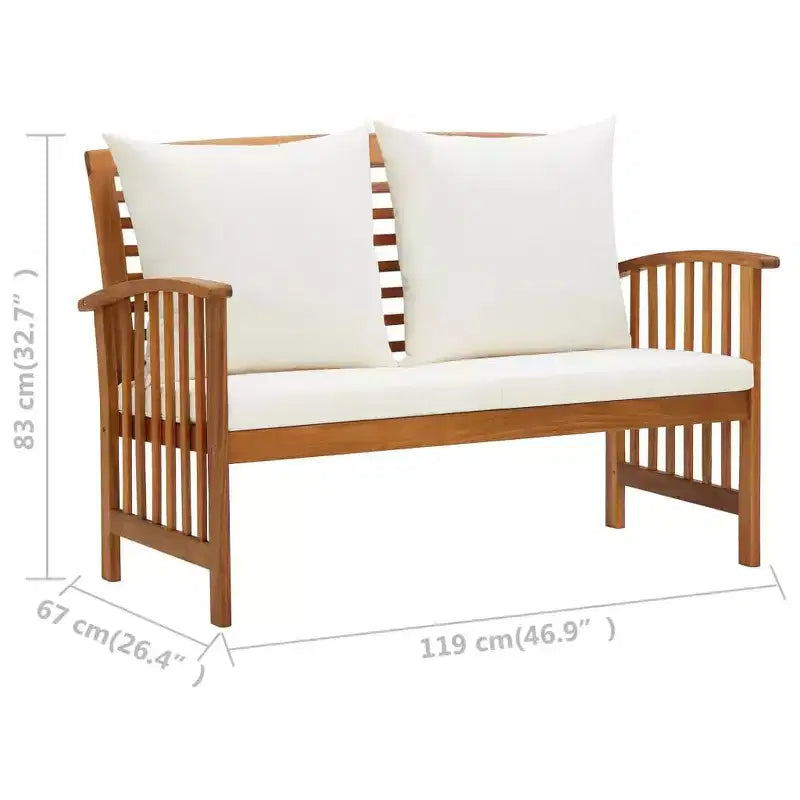 vidaXL Salon de jardin Bois naturel Bois d'acacia massif Standard Durable