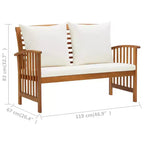 vidaXL Salon de jardin Bois naturel Bois d'acacia massif Standard Durable