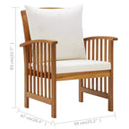 vidaXL Salon de jardin Bois naturel Bois d'acacia massif Standard Durable