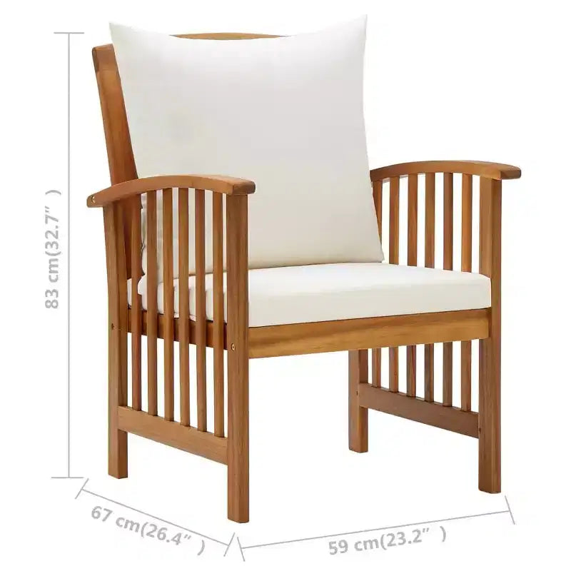 vidaXL Salon de jardin Bois naturel Bois d'acacia massif Standard Durable