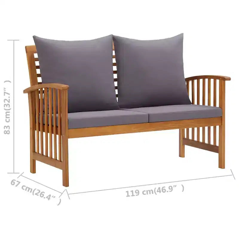vidaXL Salon de jardin Bois naturel Bois d'acacia massif Standard Durable