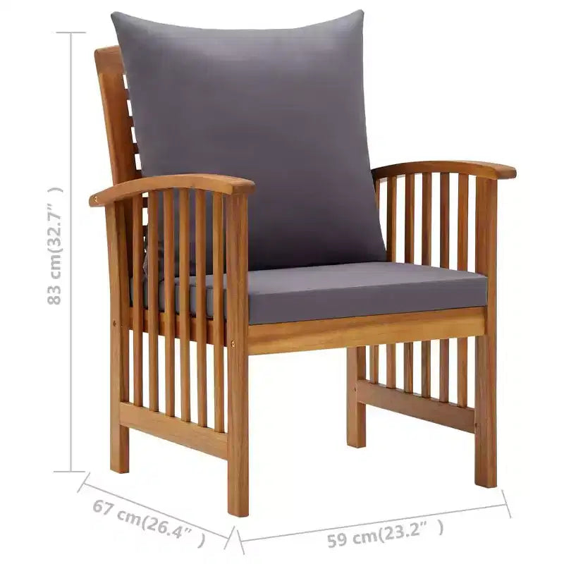 vidaXL Salon de jardin Bois naturel Bois d'acacia massif Standard Durable