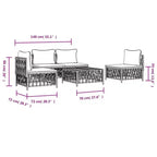 vidaXL Ensemble de Mobilier de Patio 5 Pièces Canapé de Jardin Extérieur avec Coussins Acier