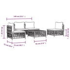vidaXL Ensemble de Mobilier de Patio 5 Pièces Canapé de Jardin Extérieur avec Coussins Acier