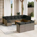 vidaXL Salon de jardin avec coussins Mobilier d'extérieur 14 pièces Résine tressée