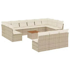 vidaXL Salon de jardin avec coussins Mobilier d'extérieur 14 pièces Résine tressée