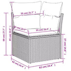 vidaXL Salon de jardin 11 pcs avec coussins résine tressée