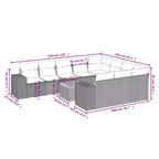 vidaXL Salon de jardin 11 pcs avec coussins résine tressée