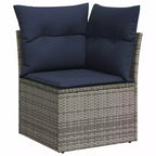 vidaXL Salon de jardin 7 pcs avec coussins résine tressée gris