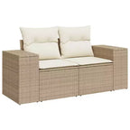 vidaXL Ensemble de canapés de jardin 4 pièces avec coussins en résine tressée beige