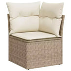 vidaXL Ensemble de canapés de jardin 4 pièces avec coussins en résine tressée beige