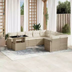 vidaXL Salon de jardin avec coussins 10 pièces en résine tressée
