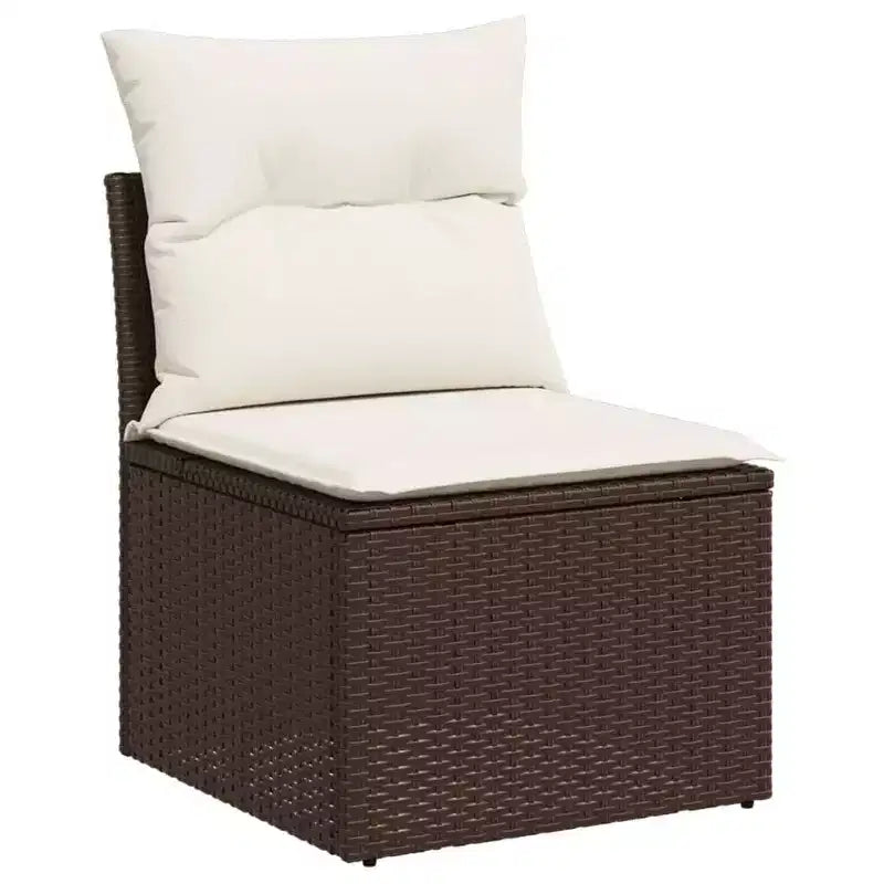 vidaXL Salon de jardin avec coussins 10 pièces en résine tressée