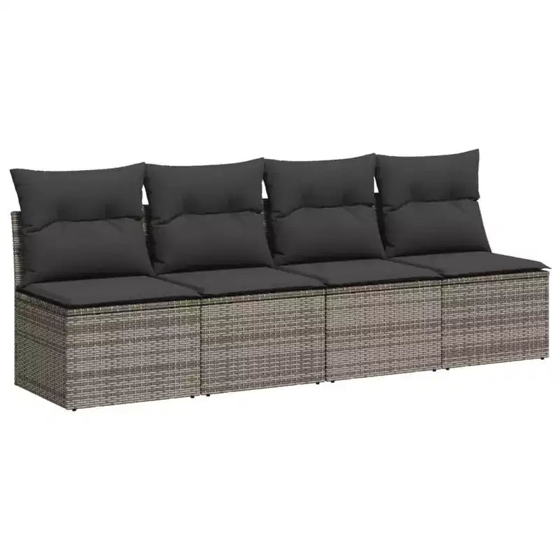 vidaXL Salon de jardin avec coussins 10 pièces en résine tressée