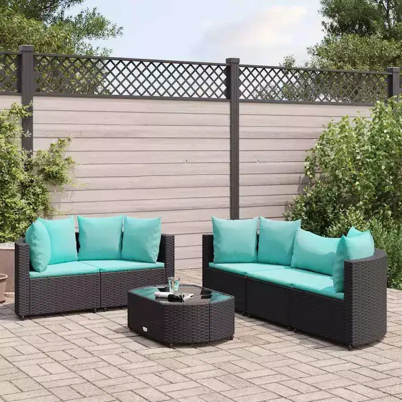 vidaXL Salon de jardin avec coussins 9 pièces en résine tressée