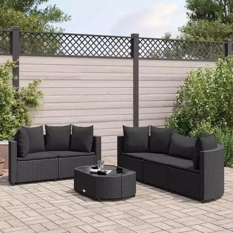 vidaXL Salon de jardin avec coussins 9 pièces en résine tressée