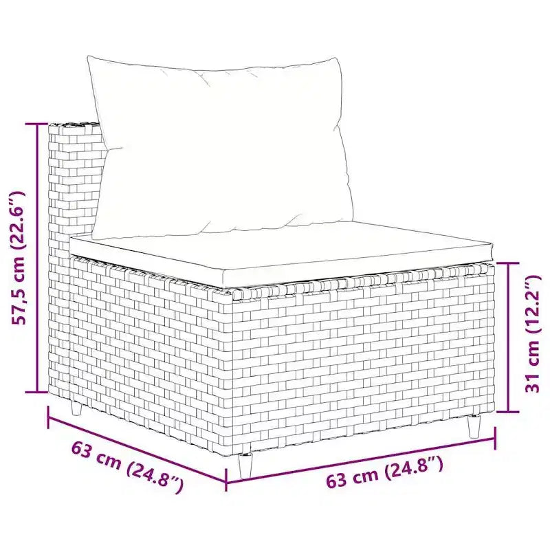 vidaXL Salon de jardin avec coussins 9 pièces en résine tressée