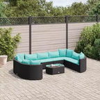 vidaXL Salon de jardin avec coussins 10 pièces en résine tressée