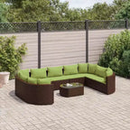 vidaXL Salon de jardin avec coussins 10 pièces en résine tressée
