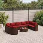 vidaXL Salon de jardin avec coussins 10 pièces en résine tressée