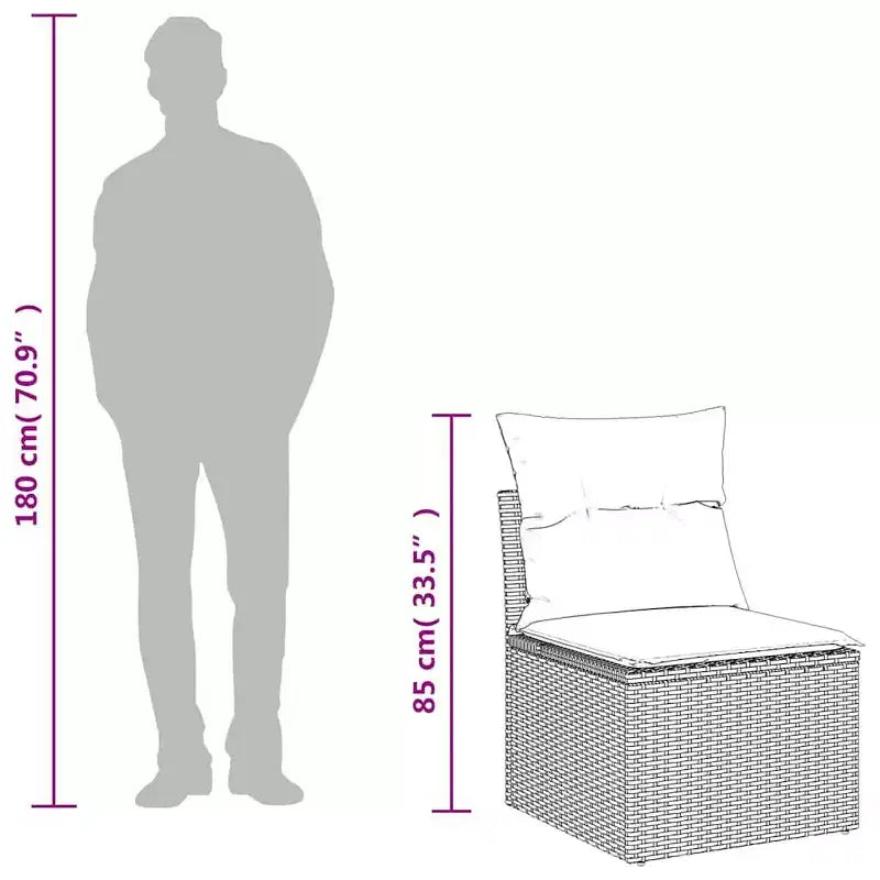 vidaXL Salon de jardin avec coussins, canapé d'angle, 6 pièces, résine tressée