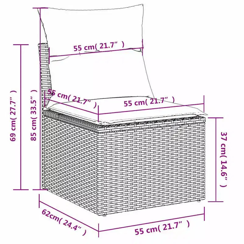 vidaXL Salon de jardin avec coussins, canapé d'angle, 6 pièces, résine tressée