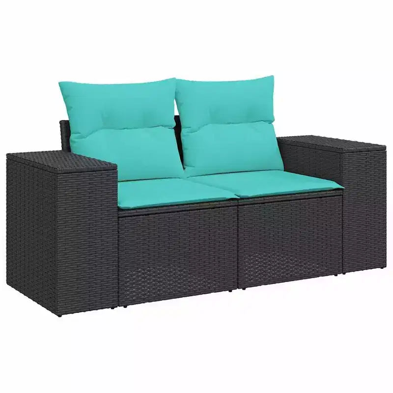 vidaXL Salon de jardin avec coussins, canapé d'angle, 6 pièces, résine tressée