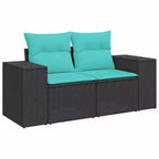 vidaXL Salon de jardin avec coussins, canapé d'angle, 6 pièces, résine tressée