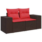 vidaXL Salon de jardin avec coussins, canapé d'angle, 6 pièces, résine tressée