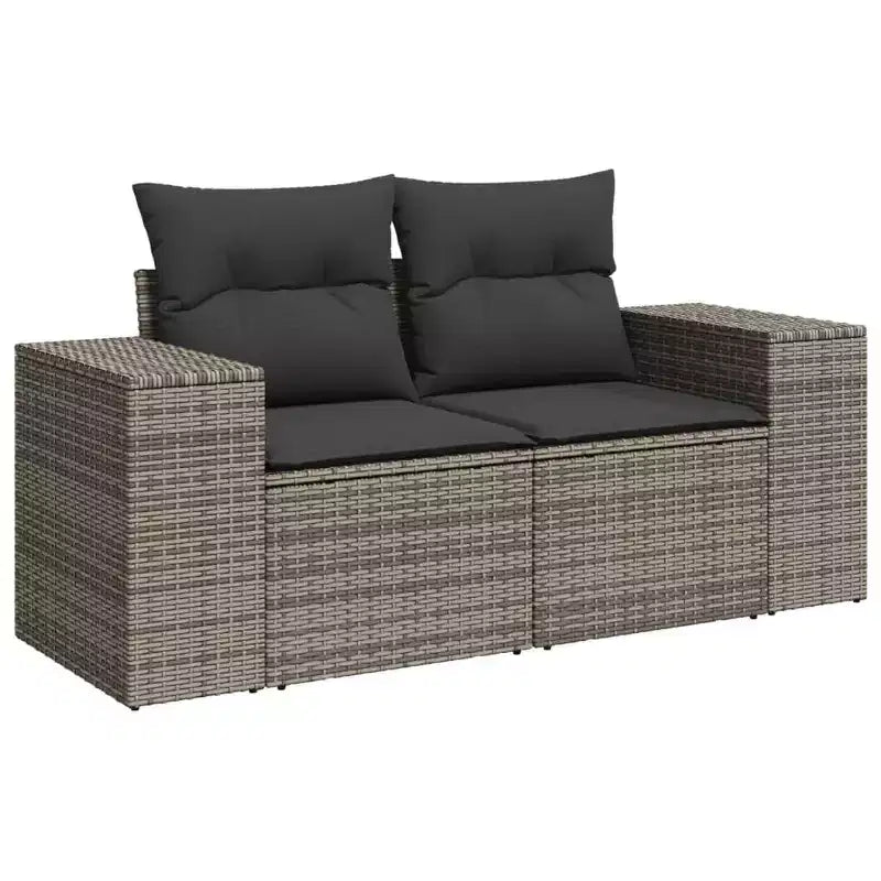 vidaXL Salon de jardin avec coussins, canapé d'angle, 6 pièces, résine tressée