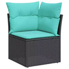 vidaXL Salon de jardin 8 pcs avec coussins résine tressée - Marron Sans rangement