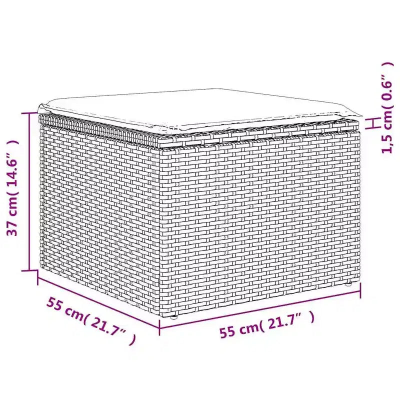 vidaXL Salon de jardin 8 pcs avec coussins résine tressée - Marron Sans rangement