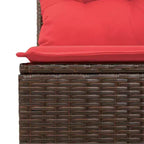 vidaXL Salon de jardin 8 pcs avec coussins résine tressée - Marron Sans rangement