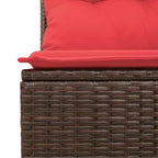 vidaXL Salon de jardin 8 pcs avec coussins résine tressée - Marron Sans rangement
