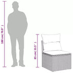 vidaXL Salon de jardin 8 pcs avec coussins résine tressée - Marron Sans rangement