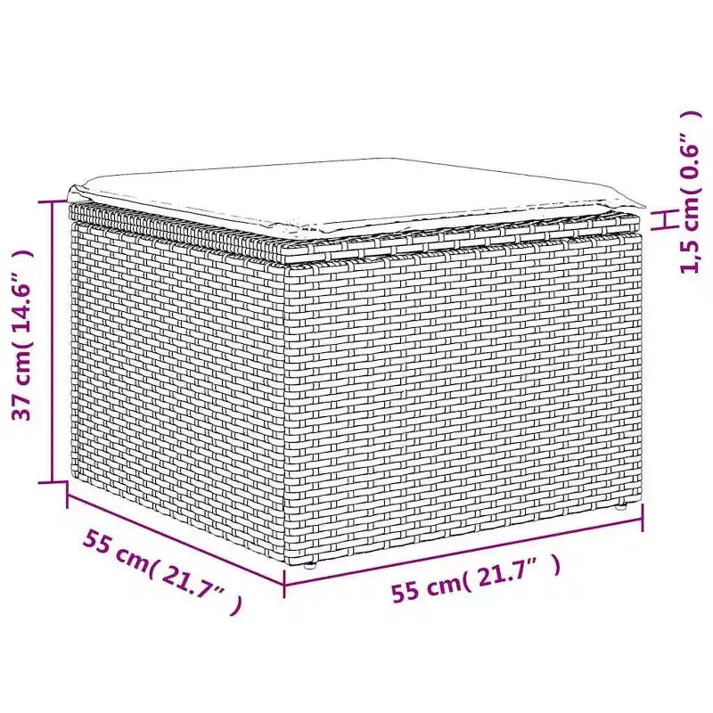 vidaXL Salon de jardin 8 pcs avec coussins résine tressée - Marron Sans rangement
