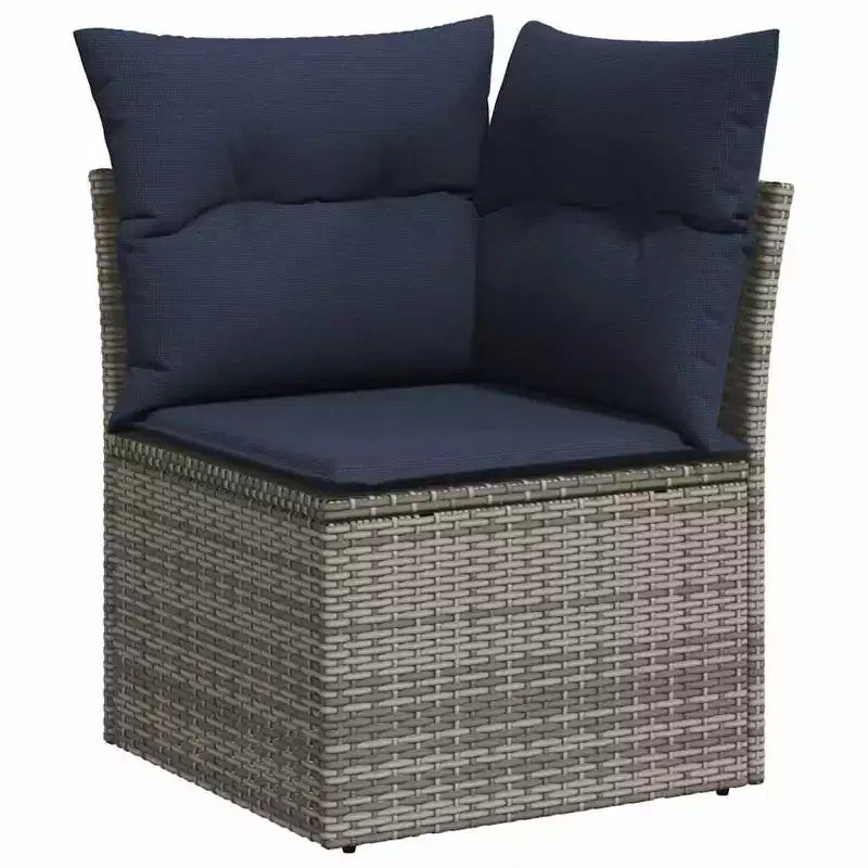 vidaXL Salon de jardin 8 pcs avec coussins résine tressée - Marron Sans rangement