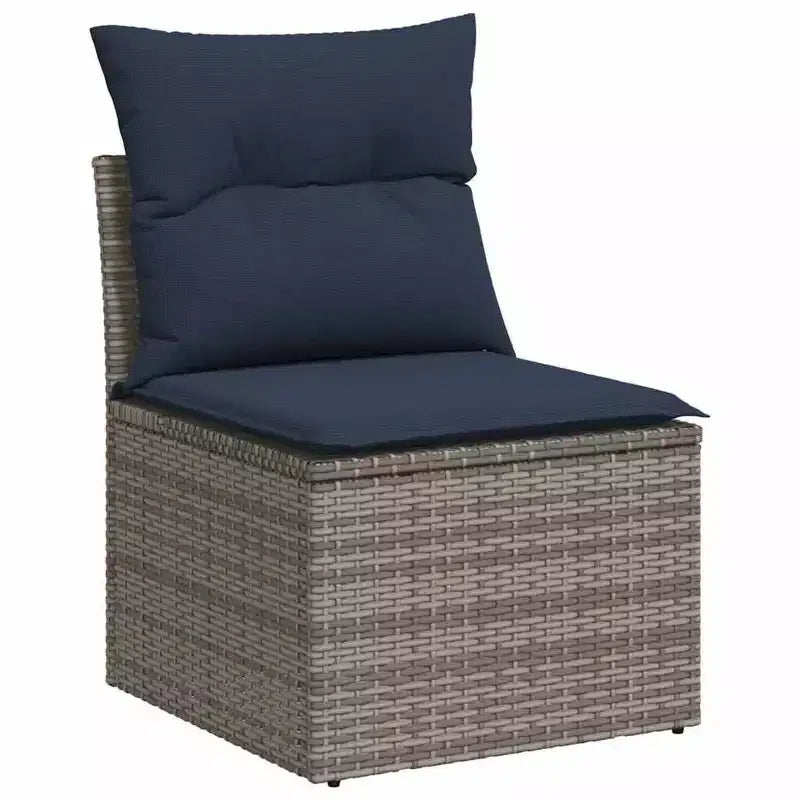 vidaXL Salon de jardin 8 pcs avec coussins résine tressée - Marron Sans rangement