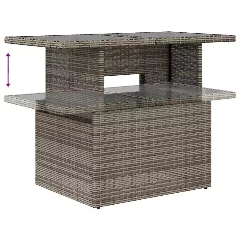 vidaXL Salon de jardin 8 pcs avec coussins résine tressée - Marron Sans rangement
