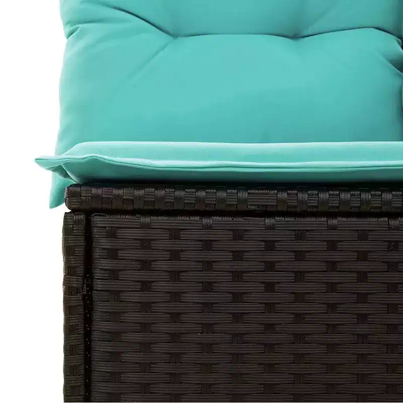 vidaXL Salon de jardin 8 pcs avec coussins résine tressée - Marron Sans rangement