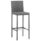 vidaXL Ensemble de bar de jardin 7 pièces Table et chaises de bar d'extérieur en résine tressée noir