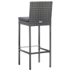 vidaXL Ensemble de bar de jardin 7 pièces Table et chaises de bar d'extérieur en résine tressée noir