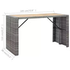 vidaXL Ensemble de bar de jardin 7 pièces Table et chaises de bar d'extérieur en résine tressée noir