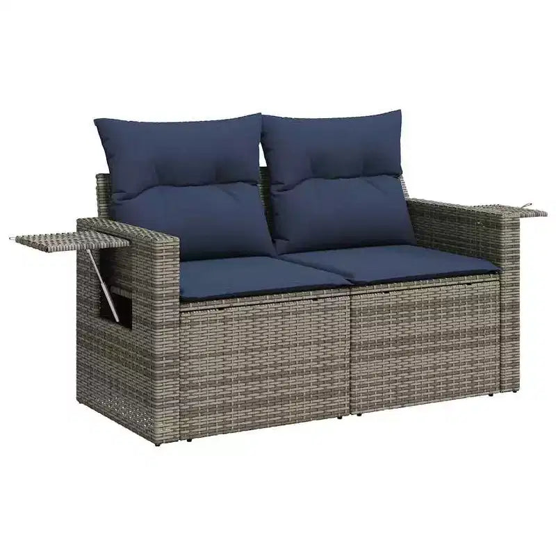 vidaXL Salon de jardin 12 pièces avec coussins en résine tressée gris