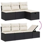 vidaXL Salon de jardin 8 pièces en résine tressée avec coussins, modulable et table réglable