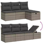 vidaXL Salon de jardin 8 pièces en résine tressée avec coussins, modulable et table réglable